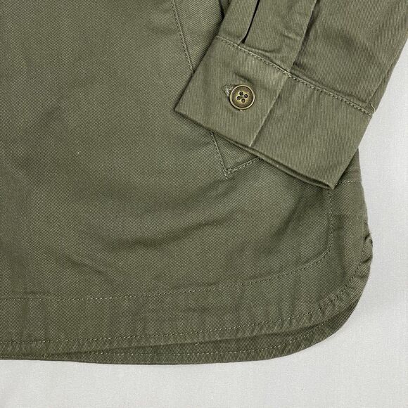Adam Levine Button-Up Shirt Jacket Long Sleeve Womens S Solid Green Pockets Army - Picture 11 of 14